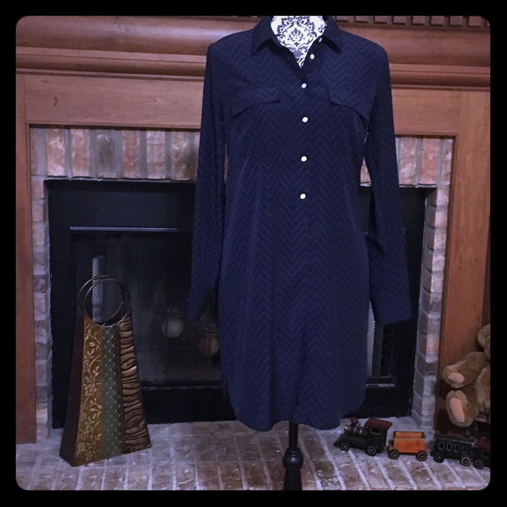 Gap Navy with Zig Zag Chevron Print Sheath Dress